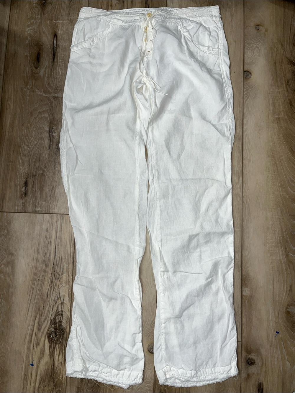 Transit Par Such Linen Button Fly Trouser Pants white Size 3 Medium